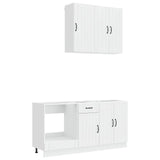 Kitchen Unit LUCCA 5 pcs High Gloss White Engineered Wood - Front View