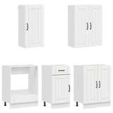 Kitchen Unit LUCCA 5 pcs High Gloss White Engineered Wood - Side View