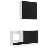 Kitchen Unit LUCCA 5 pcs Black Engineered Wood