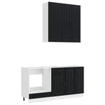 Kitchen Unit LUCCA 5 pcs Black Engineered Wood