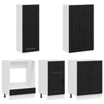 Kitchen Unit LUCCA 5 pcs Black Engineered Wood