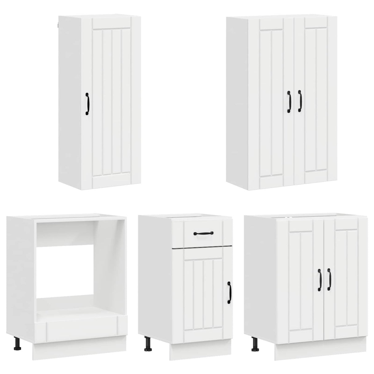 Kitchen Unit LUCCA 5 pcs High Gloss White Engineered Wood