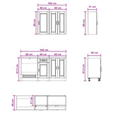 Kitchen Unit PORTO 5 pcs White Engineered Wood - Low Angle