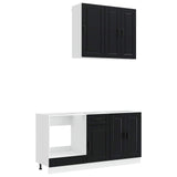 Kitchen Unit PORTO 5 pcs Black Engineered Wood