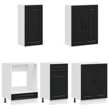 Kitchen Unit PORTO 5 pcs Black Engineered Wood - Side View