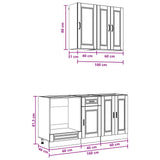 Kitchen Unit PORTO 5 pcs Black Engineered Wood