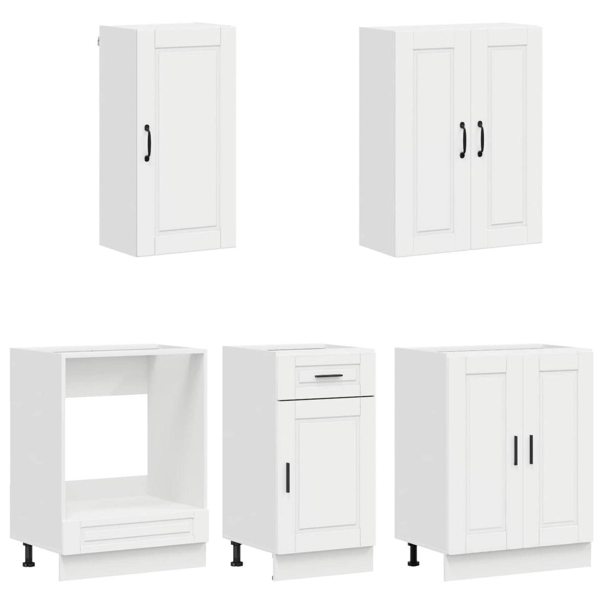 Kitchen Unit PORTO 5 pcs High Gloss White Engineered Wood