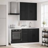 Kitchen Unit PORTO 5 pcs Black Engineered Wood