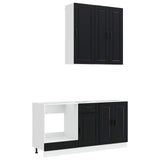 Kitchen Unit PORTO 5 pcs Black Engineered Wood