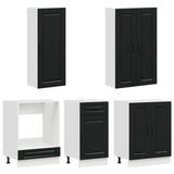 Kitchen Unit PORTO 5 pcs Black Engineered Wood - Side View