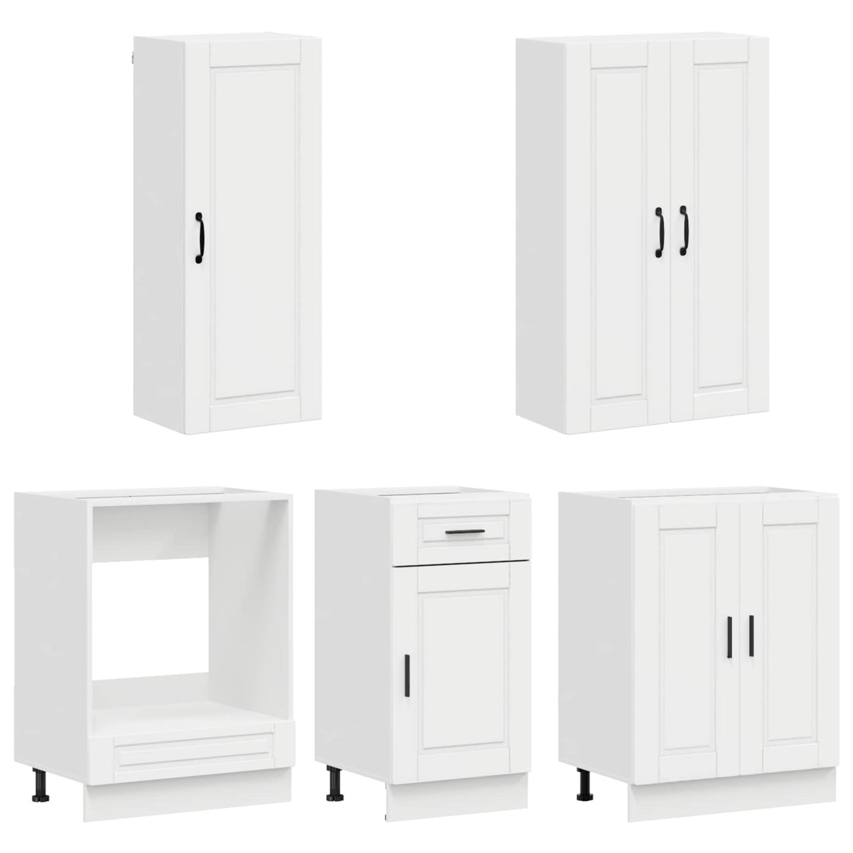 Kitchen Unit PORTO 5 pcs High Gloss White Engineered Wood
