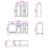 Kitchen Unit PORTO 5 pcs High Gloss White Engineered Wood