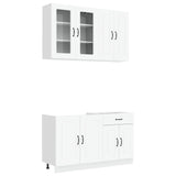 Kitchen Unit KALMAR 4 pcs White Engineered Wood - Front View