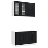 Kitchen Unit KALMAR 4 pcs Black Engineered Wood