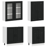 Kitchen Unit KALMAR 4 pcs Black Engineered Wood