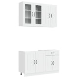 Kitchen Unit KALMAR 4 pcs High Gloss White Engineered Wood