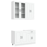 Kitchen Unit KALMAR 4 pcs White Engineered Wood - Front View