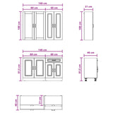 Kitchen Unit KALMAR 4 pcs White Engineered Wood - Rear View