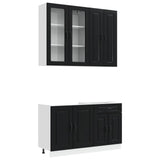 Kitchen Unit KALMAR 4 pcs Black Engineered Wood - Front View