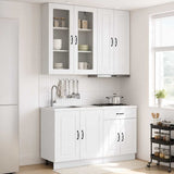Kitchen Unit KALMAR 4 pcs High Gloss White Engineered Wood