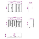 Kitchen Unit LUCCA 4 pcs White Engineered Wood - Rear View