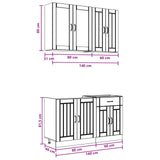 Kitchen Unit LUCCA 4 pcs White Engineered Wood - Close-Up Angle