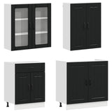 Kitchen Unit LUCCA 4 pcs Black Engineered Wood - Side View