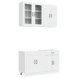 Kitchen Unit LUCCA 4 pcs High Gloss White Engineered Wood