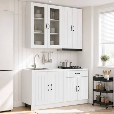 Kitchen Unit LUCCA 4 pcs High Gloss White Engineered Wood