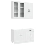 Kitchen Unit LUCCA 4 pcs High Gloss White Engineered Wood