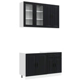 Kitchen Unit PORTO 4 pcs Black Engineered Wood - Front View