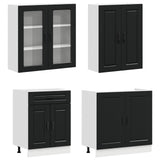 Kitchen Unit PORTO 4 pcs Black Engineered Wood - Side View