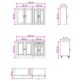 Kitchen Unit PORTO 4 pcs Black Engineered Wood