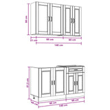 Kitchen Unit PORTO 4 pcs Black Engineered Wood - Close-Up Angle