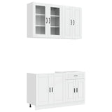 Kitchen Unit PORTO 4 pcs High Gloss White Engineered Wood - Front View