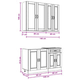Kitchen Unit PORTO 4 pcs High Gloss White Engineered Wood - Low Angle