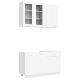 Kitchen Unit LYON 4 pcs White Engineered Wood - Front View