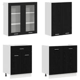 Kitchen Unit LYON 4 pcs Black Oak Engineered Wood