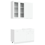 Kitchen Unit LYON 4 pcs White Engineered Wood - Front View