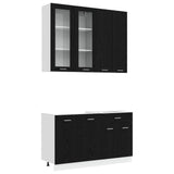 Kitchen Unit LYON 4 pcs Black Oak Engineered Wood - Front View