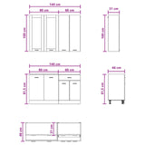 Kitchen Unit LYON 4 pcs Black Oak Engineered Wood