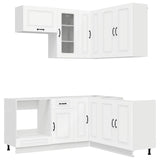 Kitchen Unit KALMAR 8 pcs White Engineered Wood - Front View