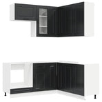 Kitchen Unit KALMAR 8 pcs Black Engineered Wood