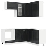 Kitchen Unit KALMAR 8 pcs Black Engineered Wood - Front View
