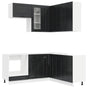 Kitchen Unit KALMAR 8 pcs Black Engineered Wood