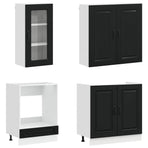Kitchen Unit KALMAR 8 pcs Black Engineered Wood