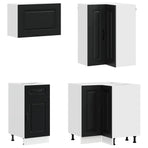 Kitchen Unit KALMAR 8 pcs Black Engineered Wood