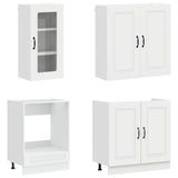 Kitchen Unit KALMAR 8 pcs High Gloss White Engineered Wood