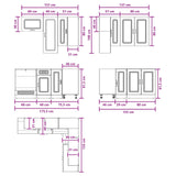 Kitchen Unit KALMAR 8 pcs White Engineered Wood - Low Angle