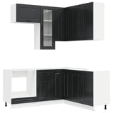 Kitchen Unit KALMAR 8 pcs Black Engineered Wood